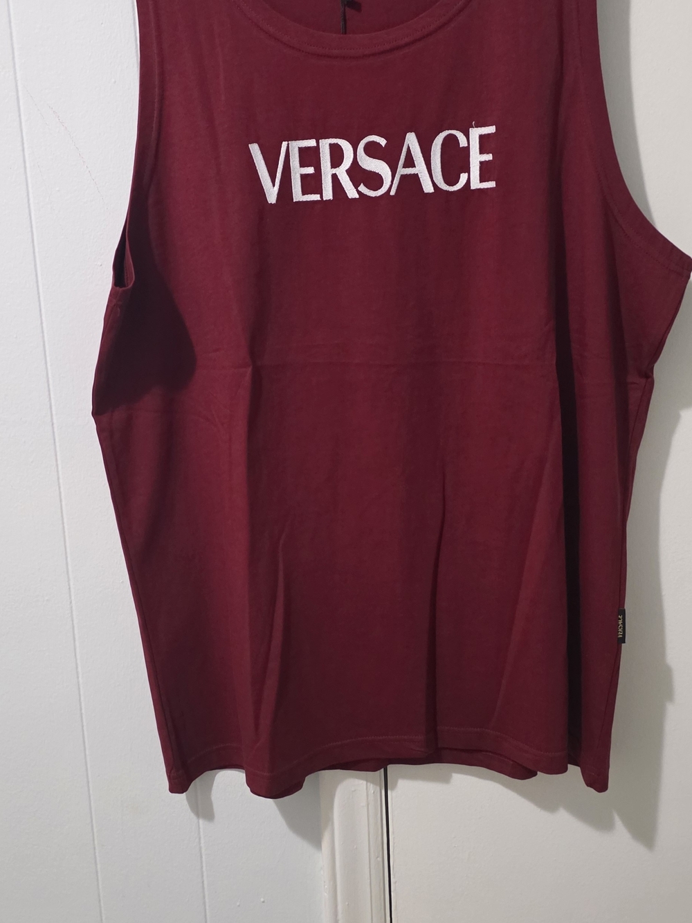 Versace Burgundy Logo Tank Top